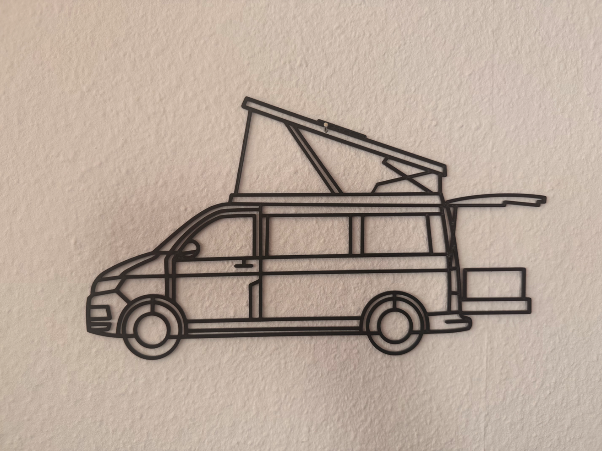 VW T5 Camper Wandbild Klappdach Heckauszug