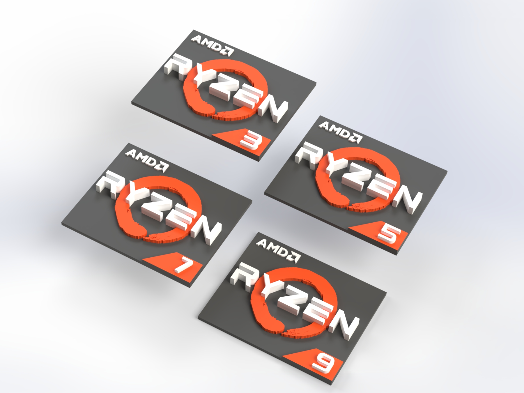 AMD Ryzen 3, 5, 7, 9 Logo (Sticker)