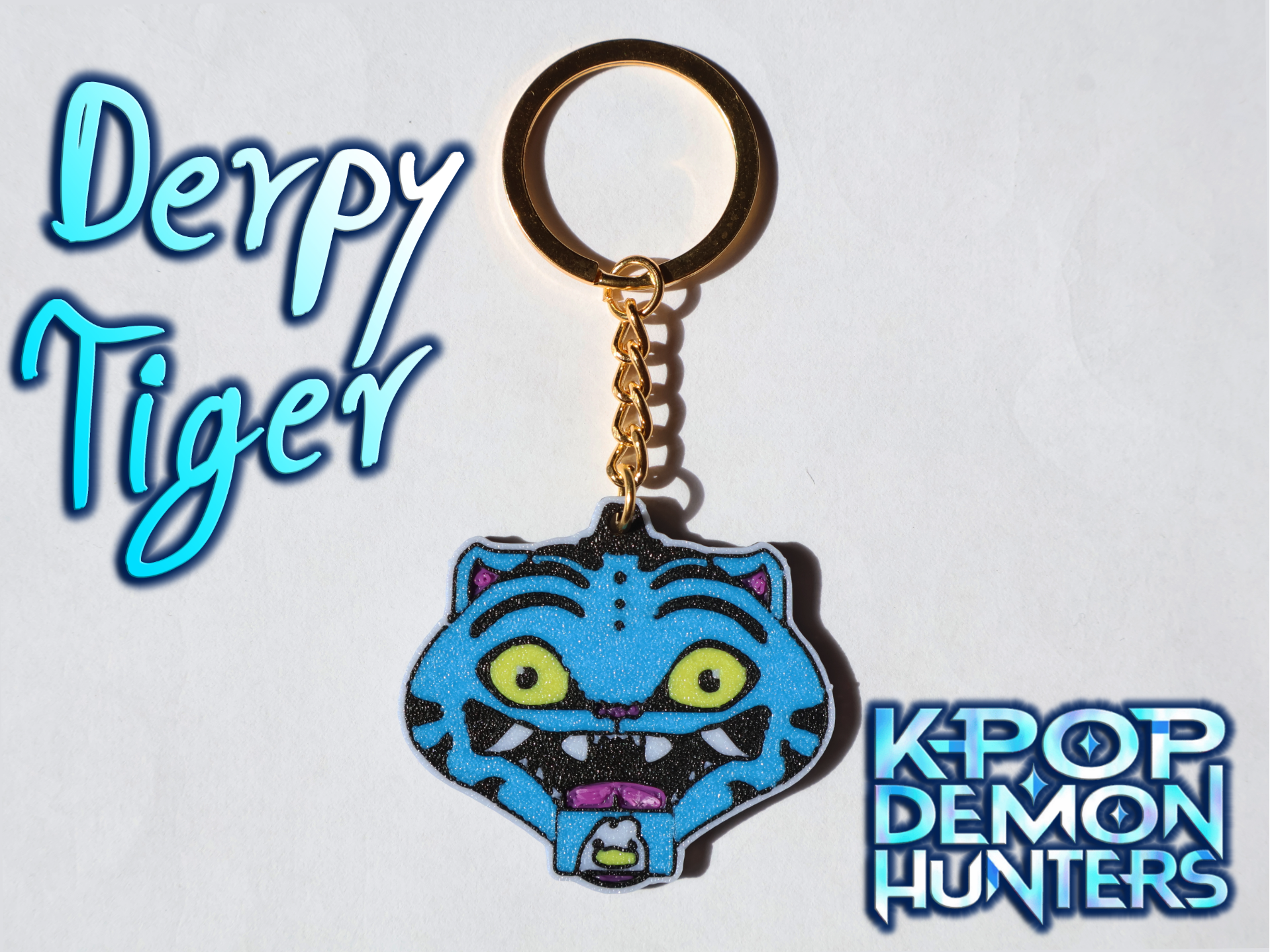 KPop Demon Hunters Derpy tiger Keychain Pin