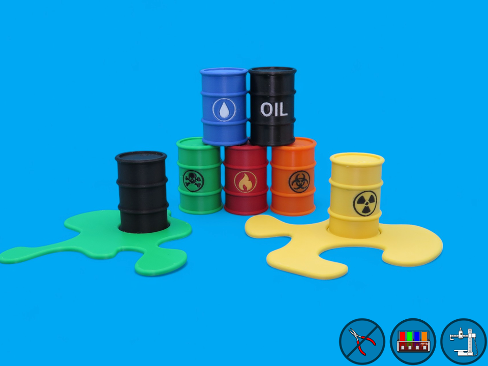 Leaky barrels for imaginative play
