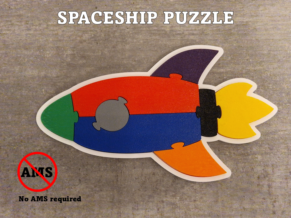 Spaceship Puzzle – 8 Pieces (No AMS Required)