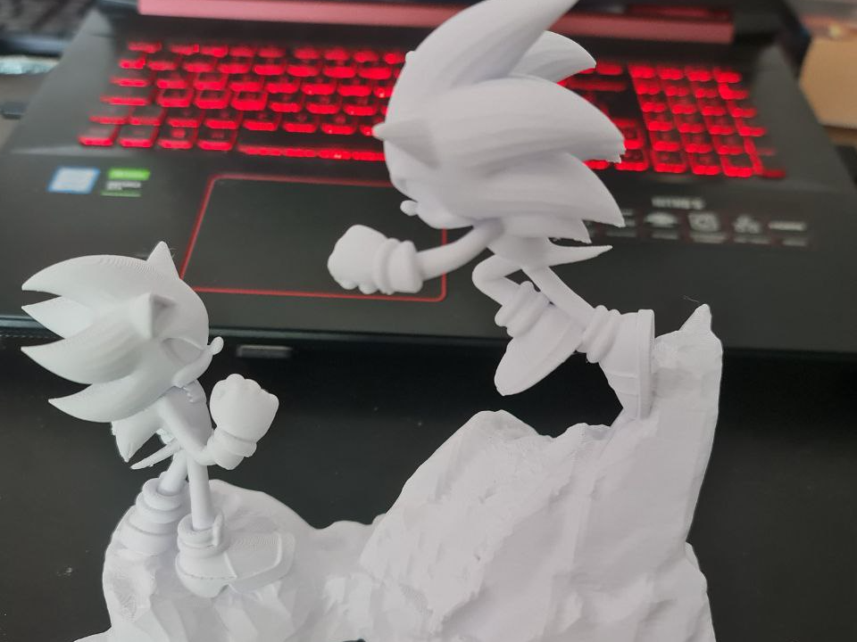 Sonic vs Shadow – 3D Render Scene Model