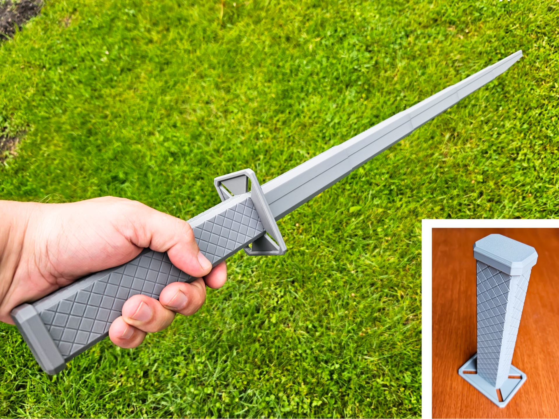 Long Silver Sword - Print-in-Place