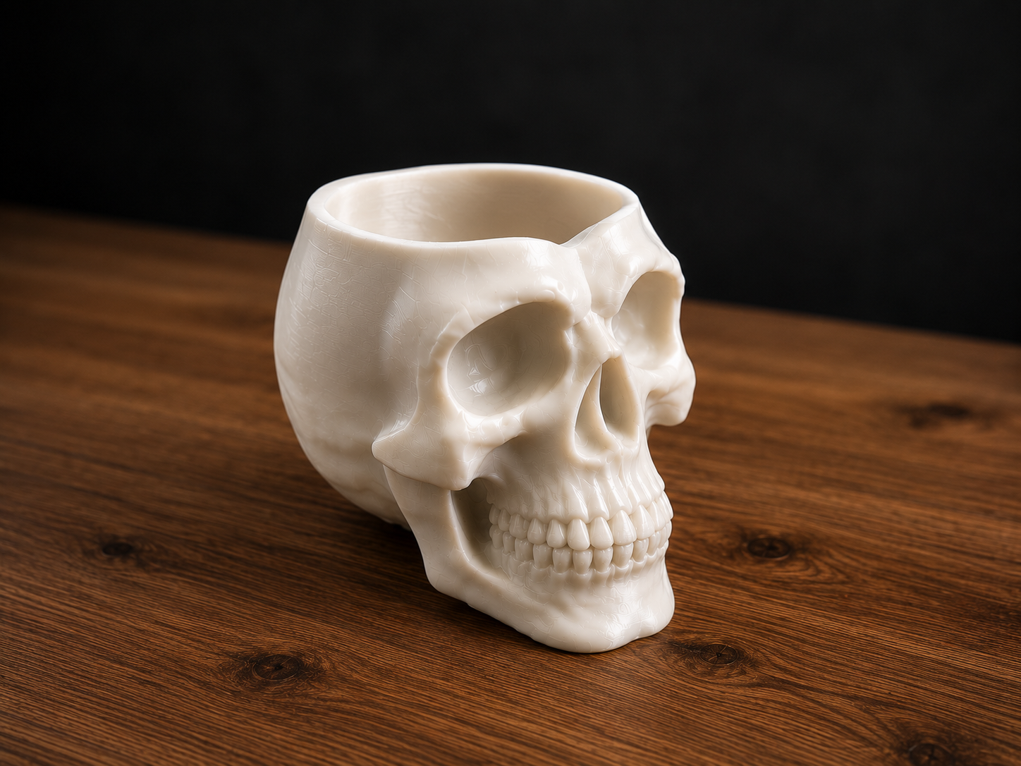 Suporte de mesa para copos em formato de caveira