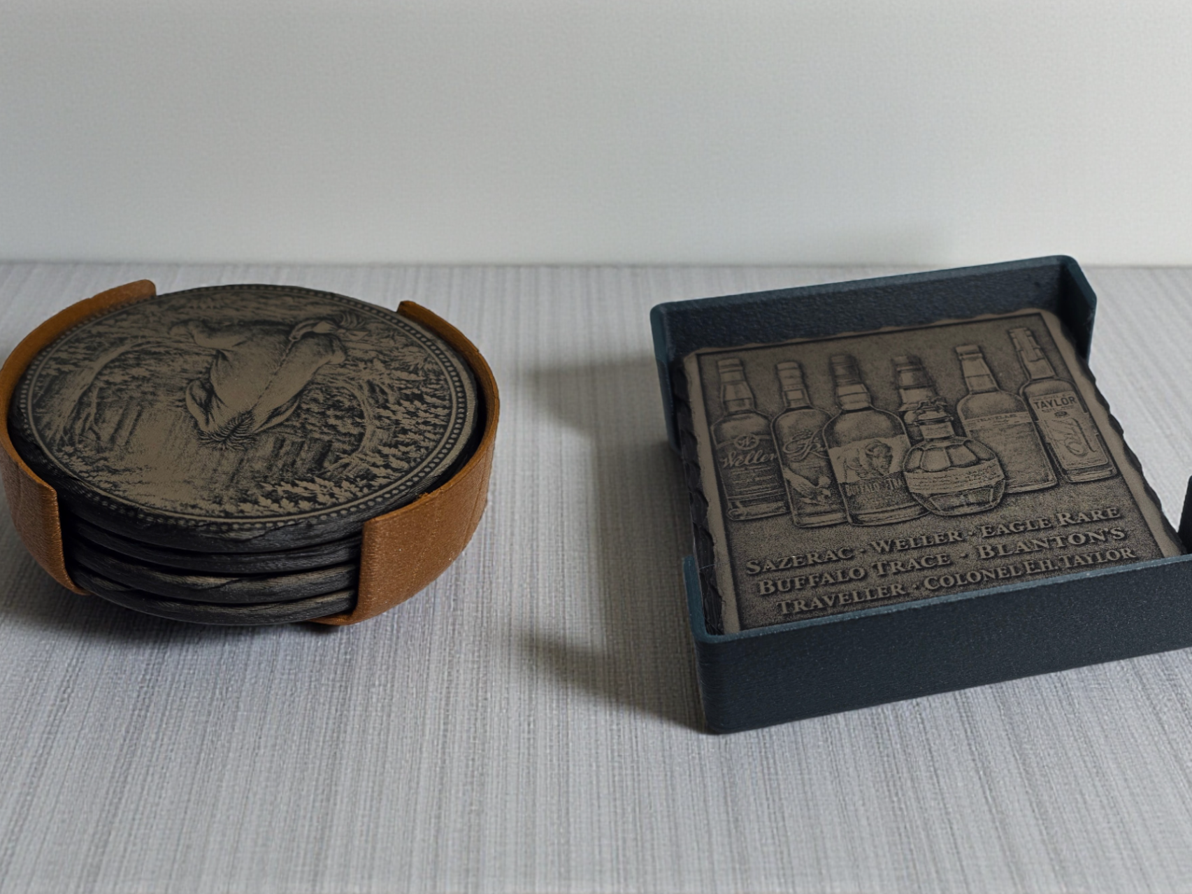 "Slate" Coasters with Coaster Holders