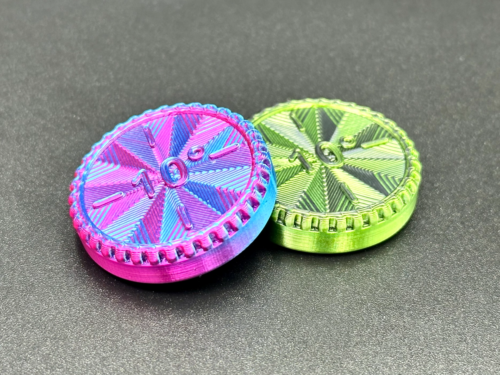 dual / tri color filament angle finder coin