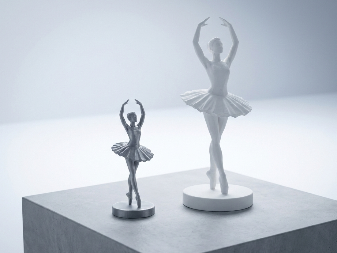 Statuetta di ballerina low poly