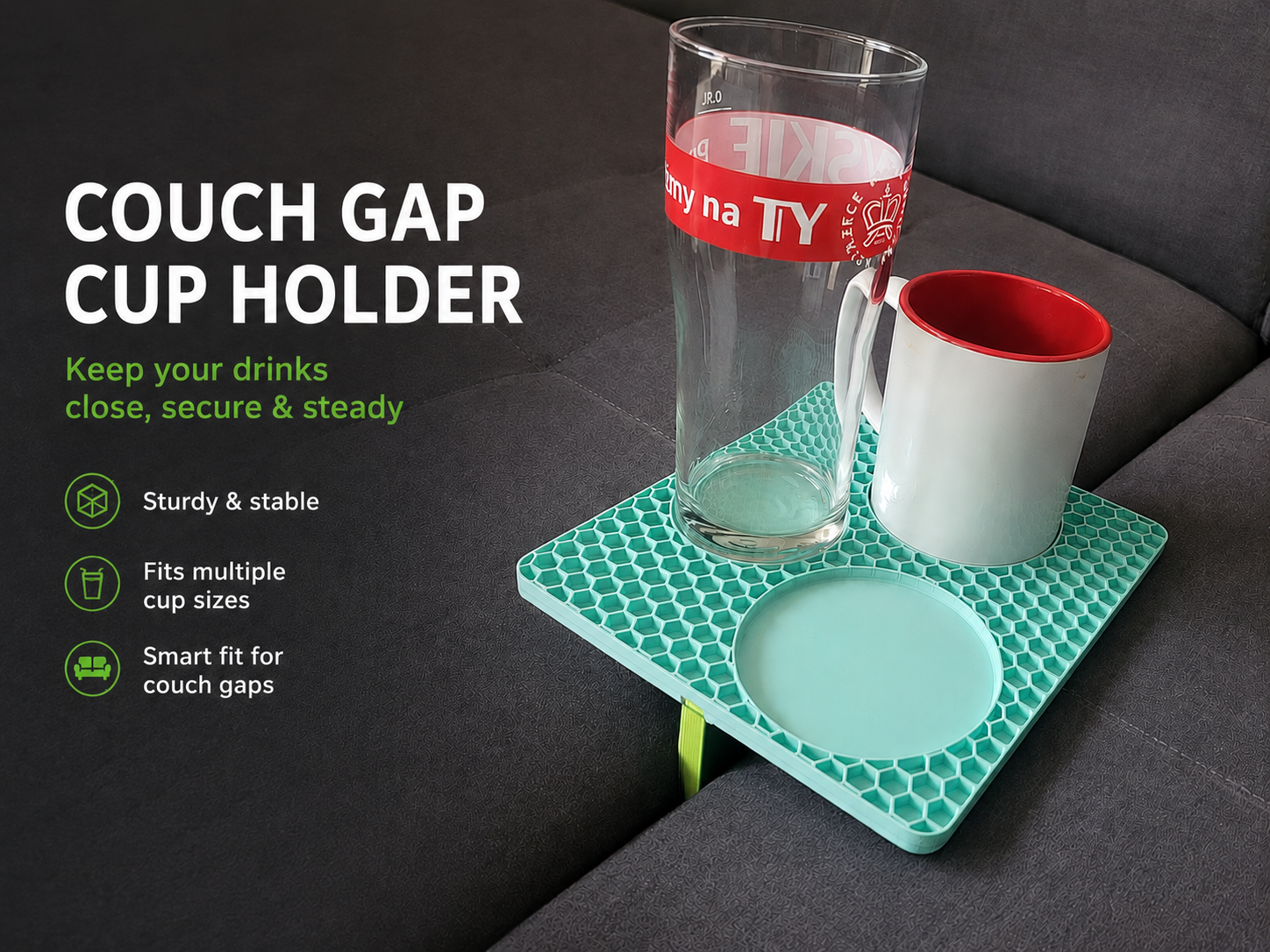 Couch/Sofa Gap Cup Holder - honeycomb