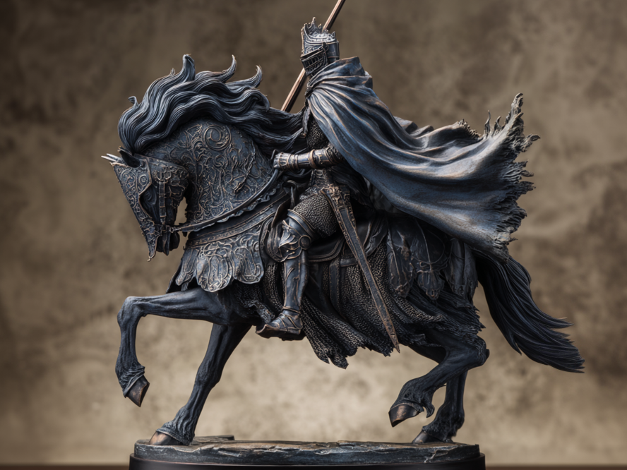 Dark knight on warhorse