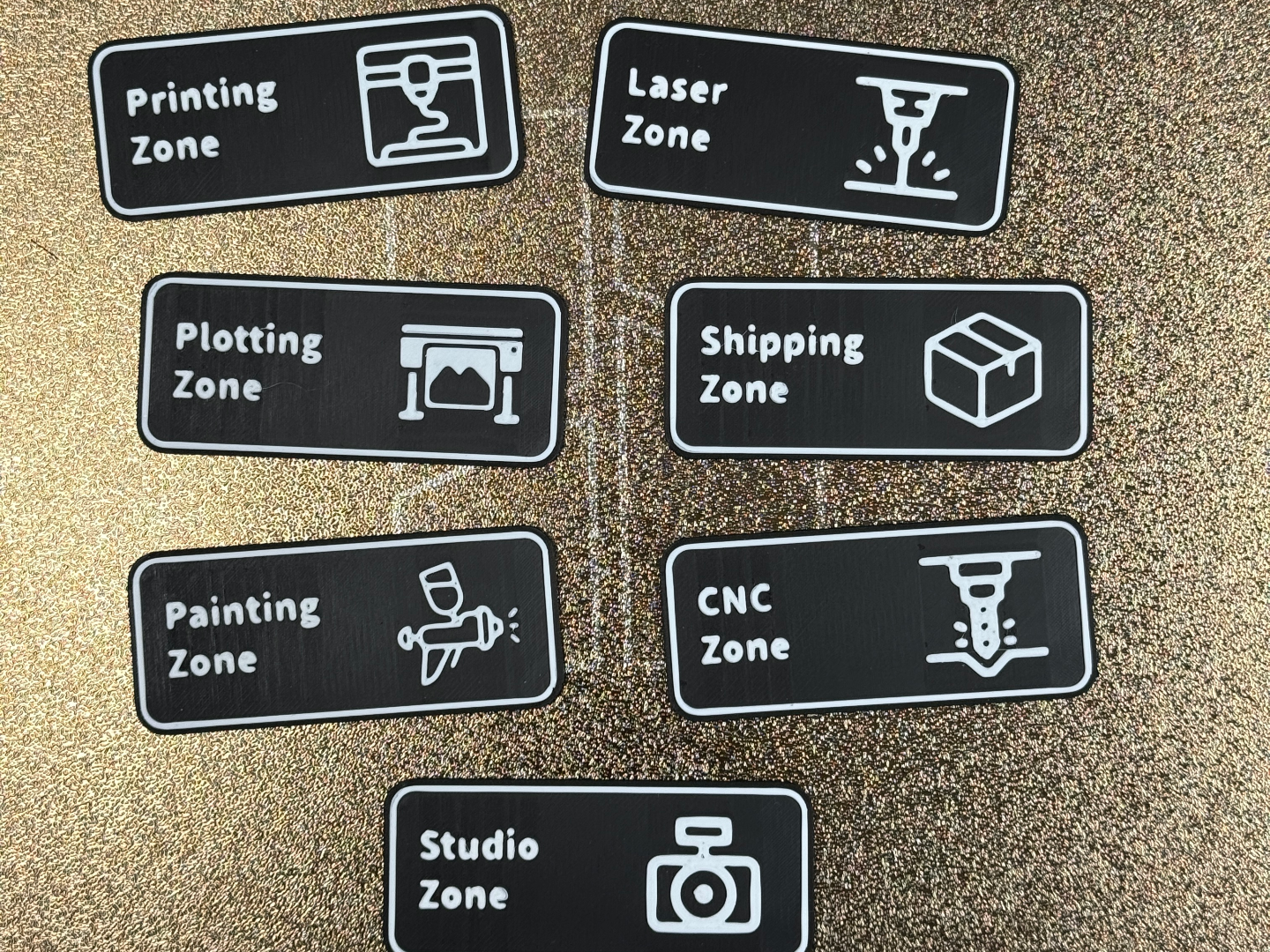 Printing Zone / Laser Zone Signs for Workshop