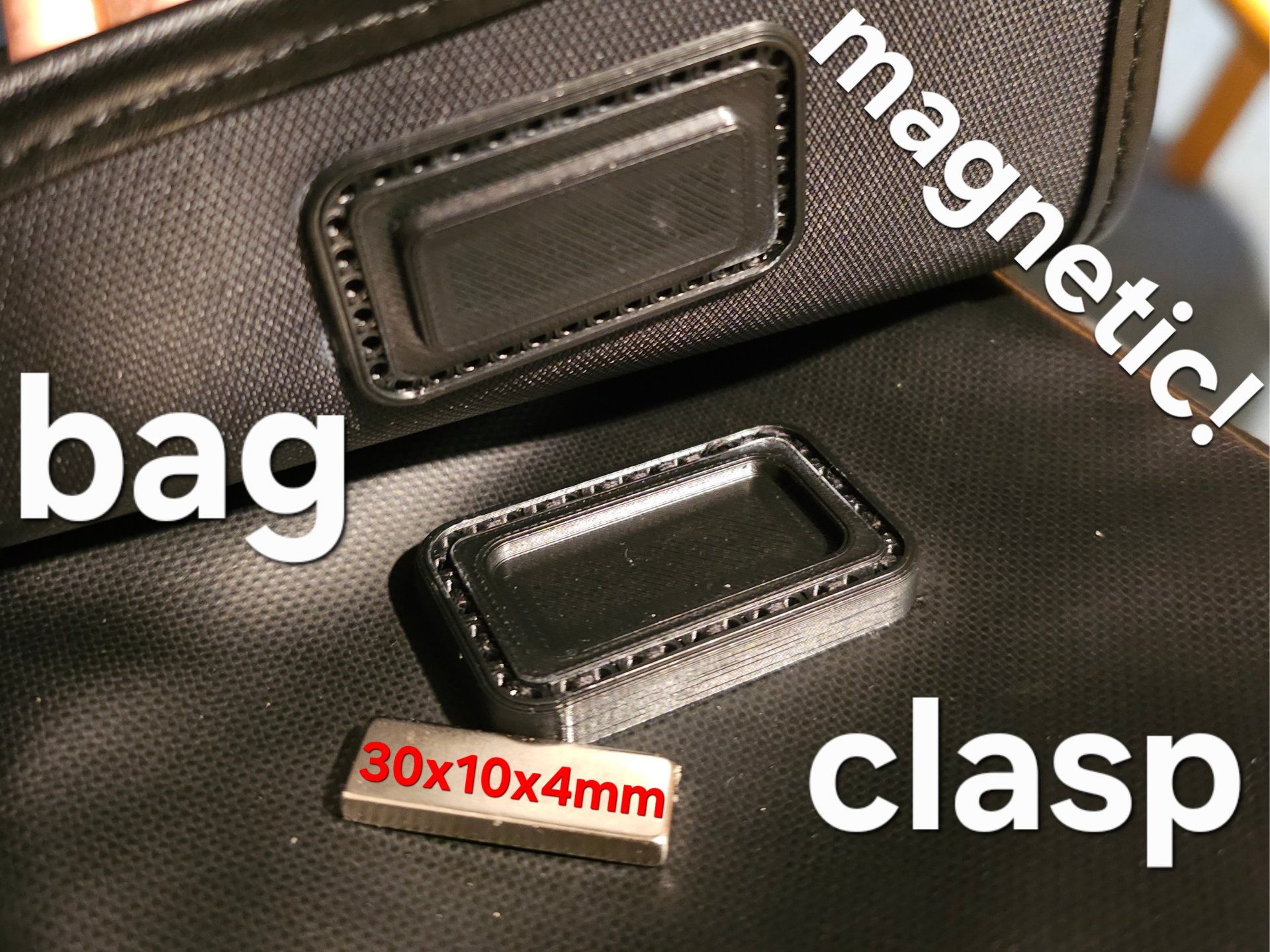 magnetic sew-on bag clasp