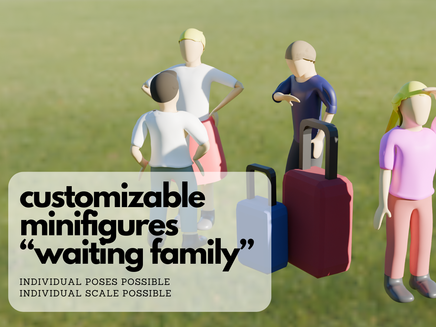 H0 Scale Minifigures "waiting family"