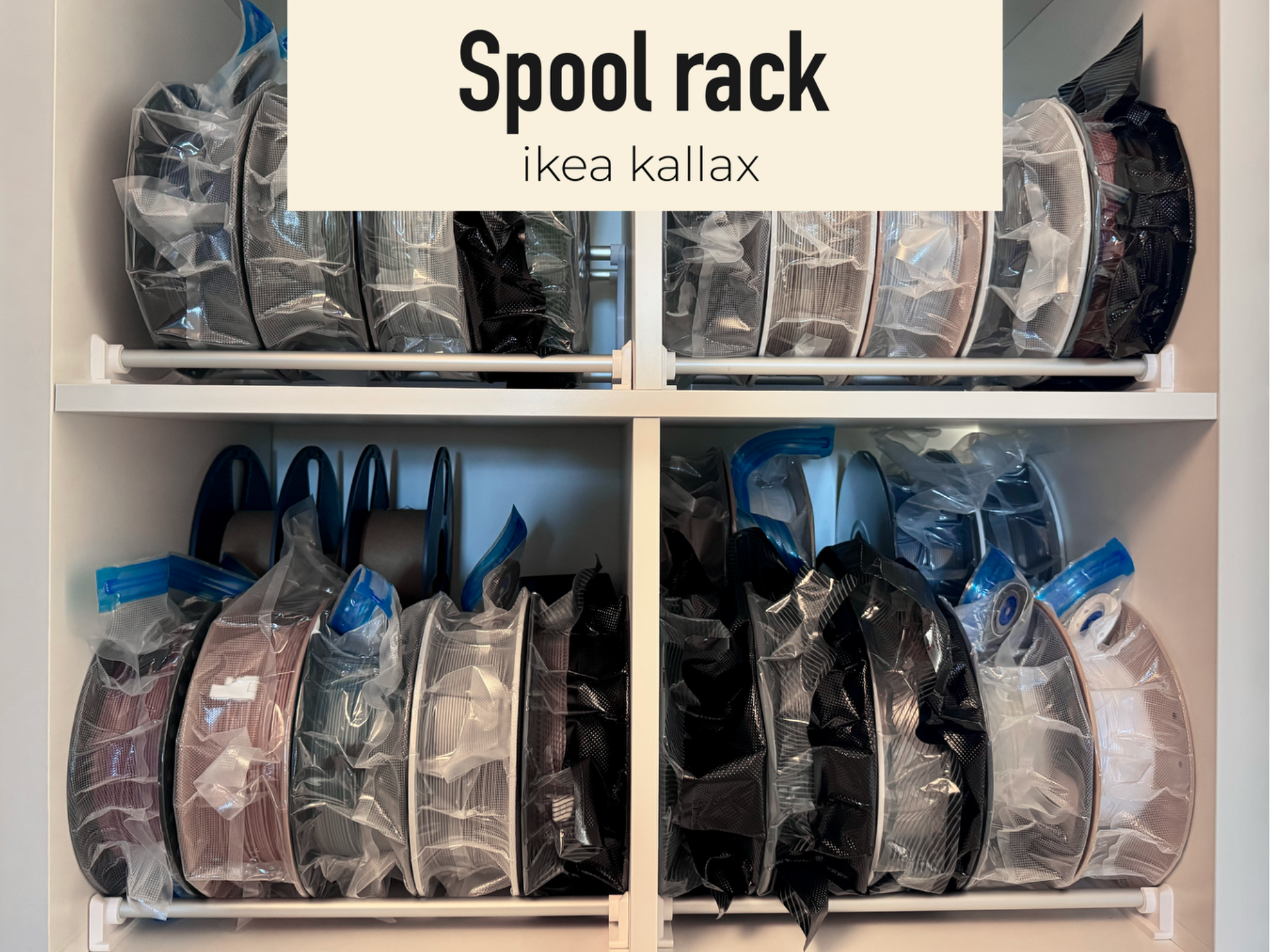 Filament Spool Holder IKEA Kallax – Organizer rack