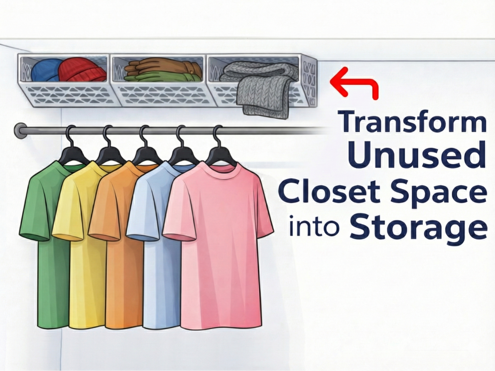 Overhead Closet Storage Shelf (also for IKEA PAX)
