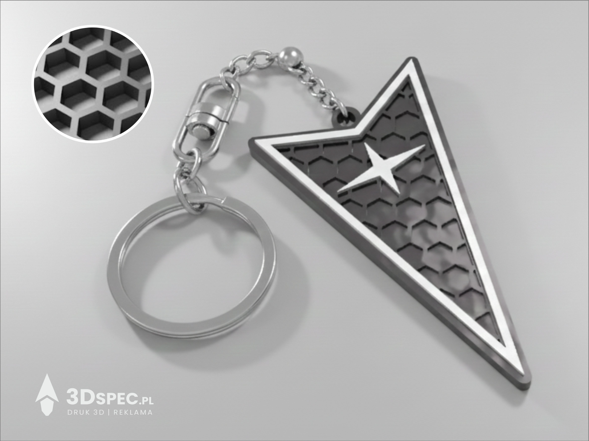 Pontiac honeycomb logo keychain