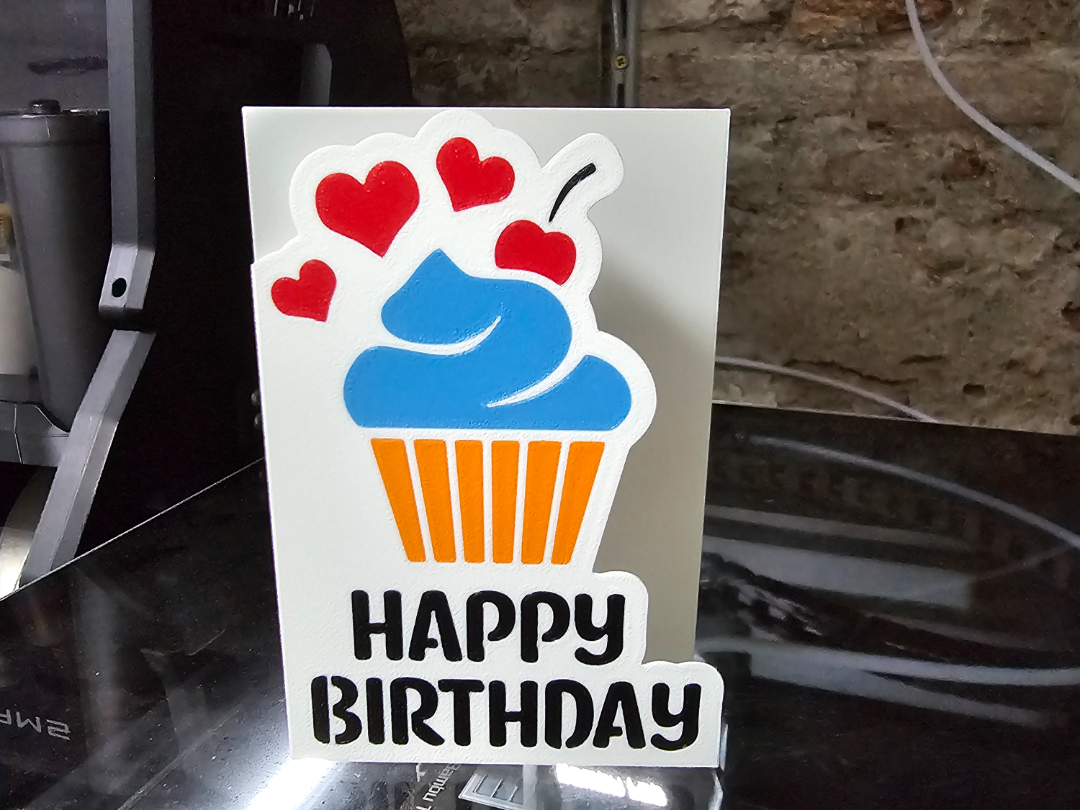 Happy Birthday cupcake card, 3 diffrent types