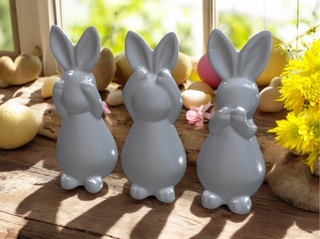 Three Wise Rabbits - Easter Decorative Set