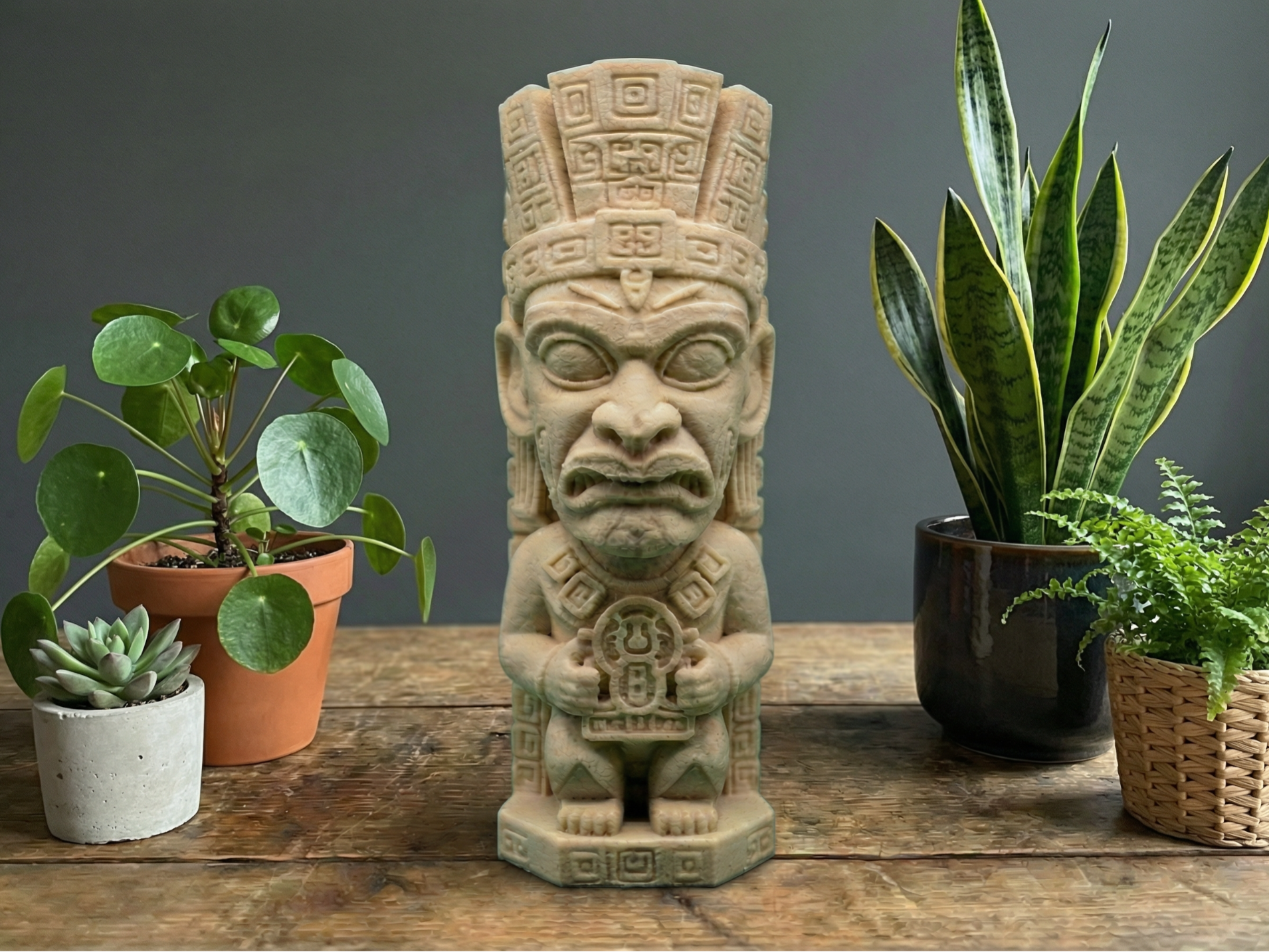 Ancient Guardian: Aztec-Inspired Totem Statue