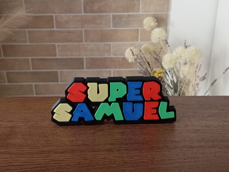 Samuel Name Super Mario font  Leonardo Decor 3D