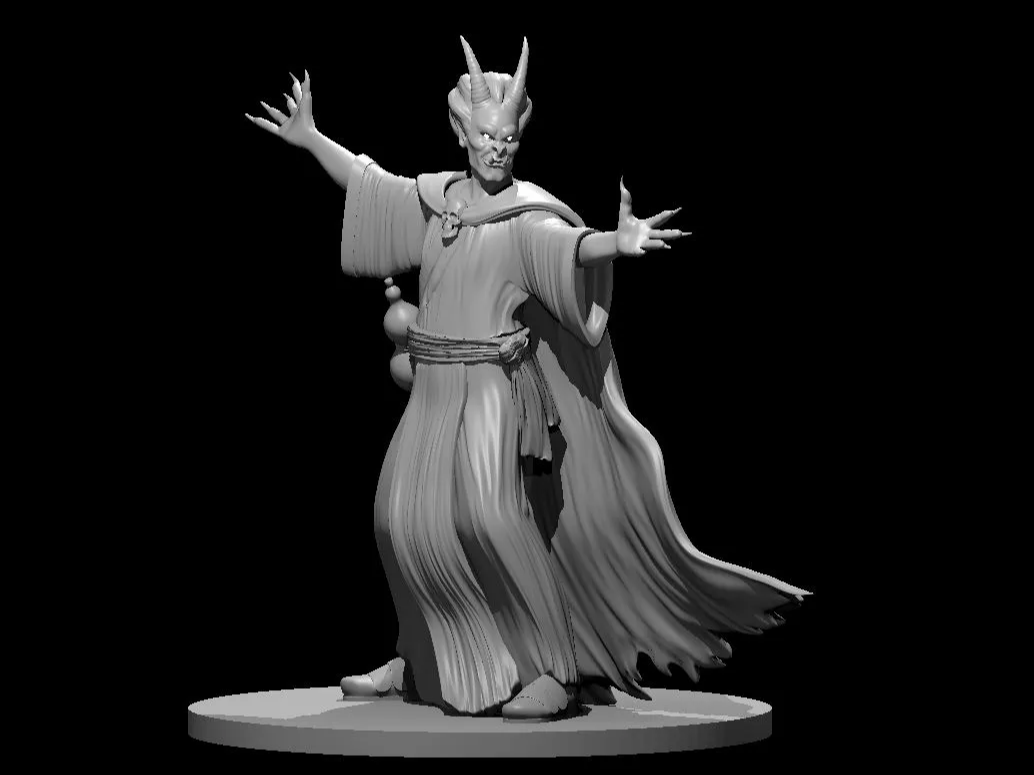 DnD Character - Spellcasting demon Wizard Warlock