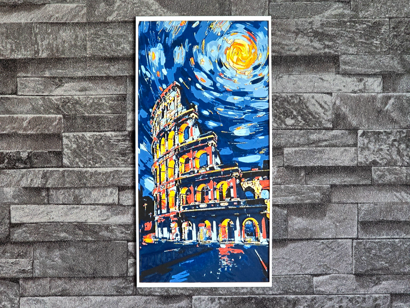 Hueforge colosseum rome at night van gogh style