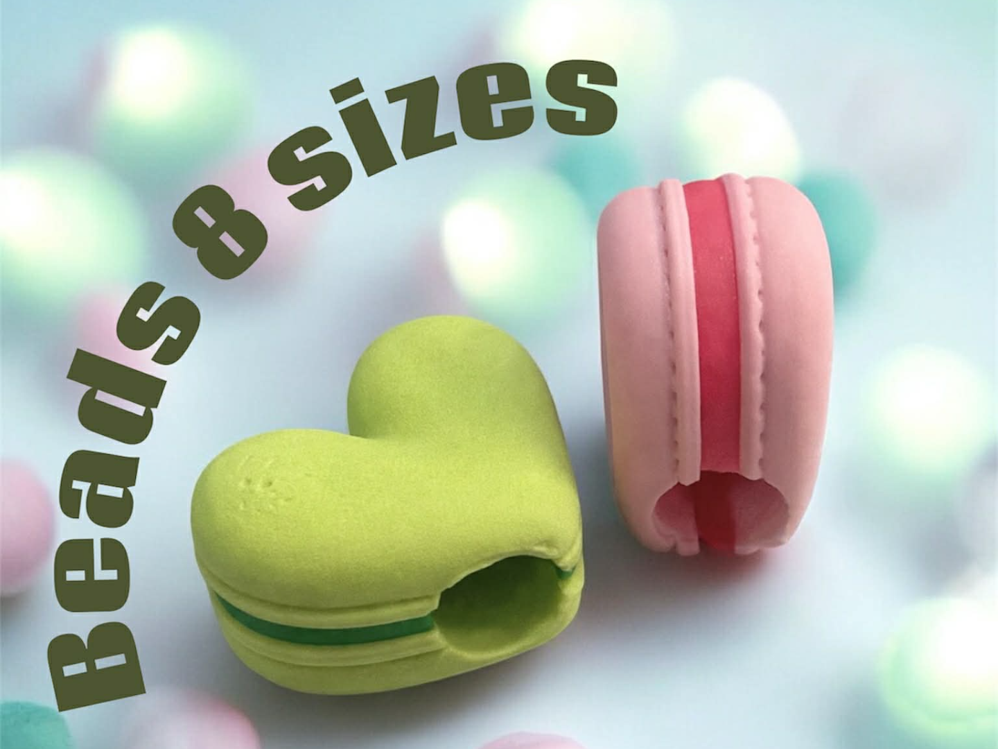 Heart Macaroon Straw Charm Beads Diy crafts