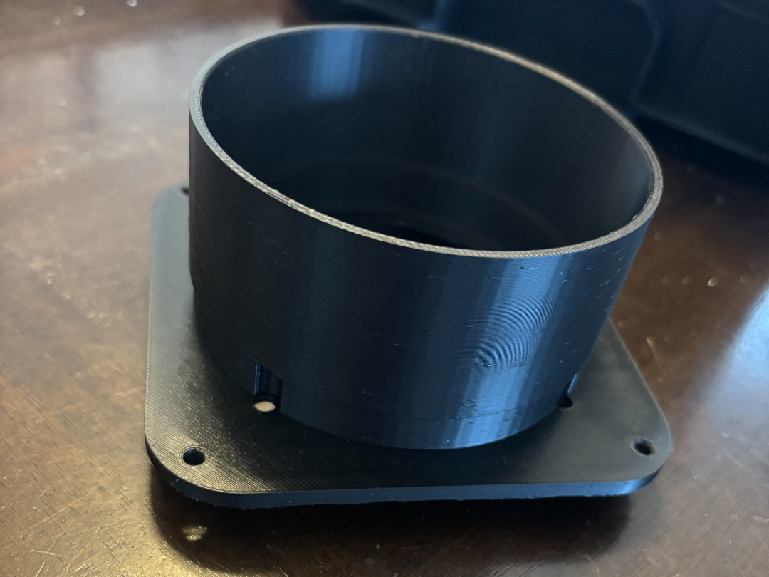 Window mount for 80mm box fan to 4 inch vent hose