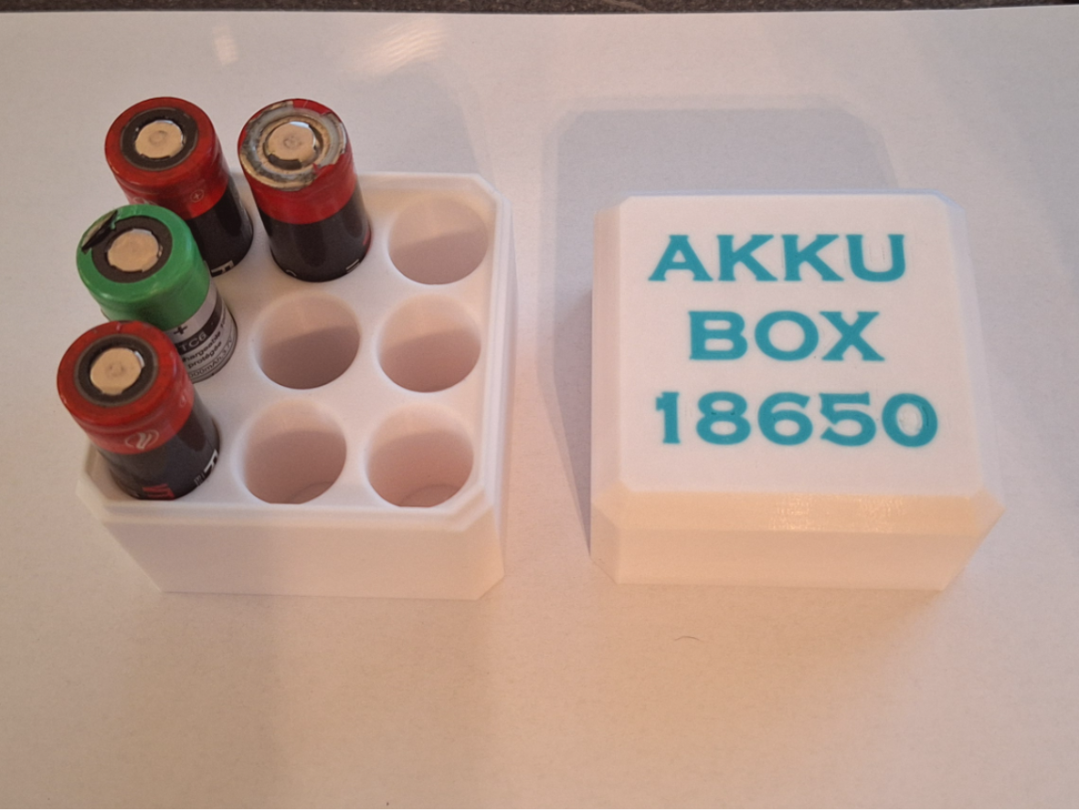 AKKU BOX 18650 – Kompakte Aufbewahrung für 9 Akkus