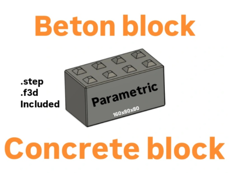 Concrete block / Beton block (Parametric)