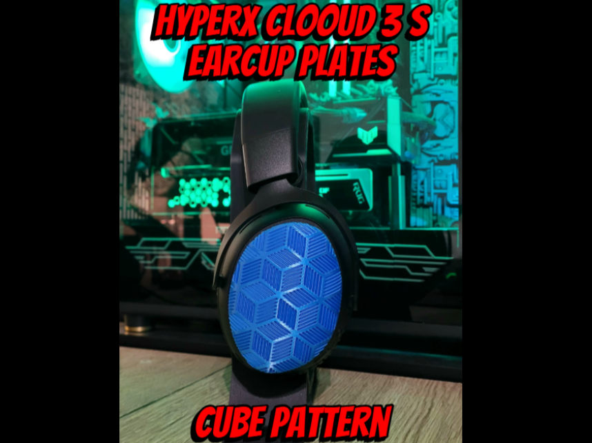 HyperX Cloud 3s Wireless Earcup Plate Cube Pattern