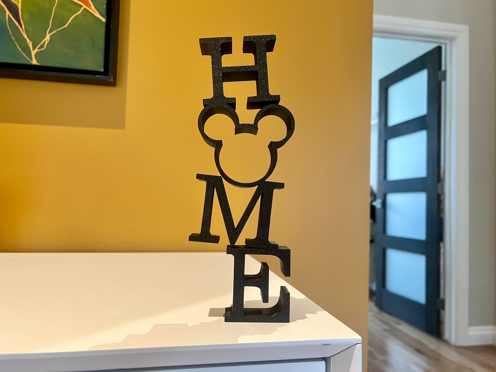 "HOME” Mickey Silhouette Decorative Sign