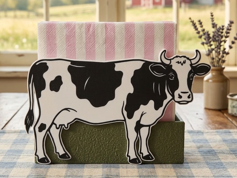 Napkin Holder - Dairy Cow
