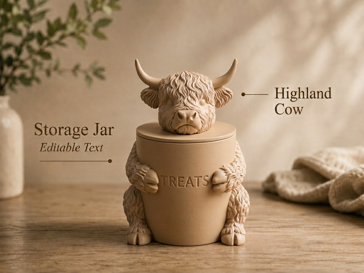 Highland Cow Storage Jar