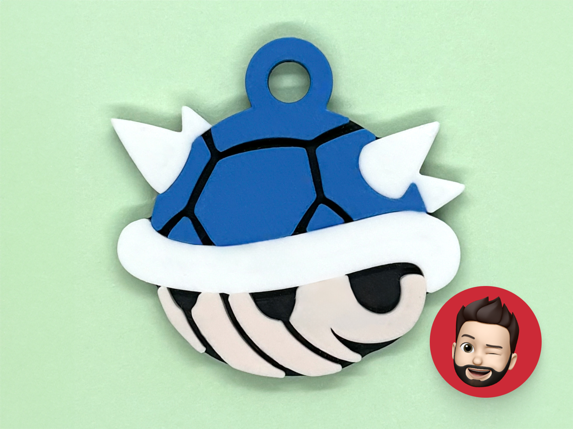 Mario blue shell keychain