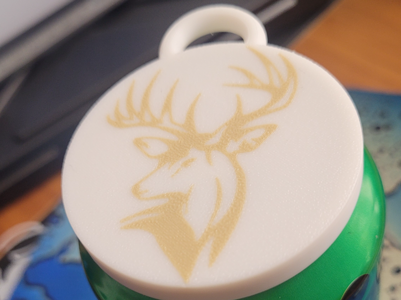 12-ounce Soda Can SNUGFit Cover/Lid - Deer Head V2