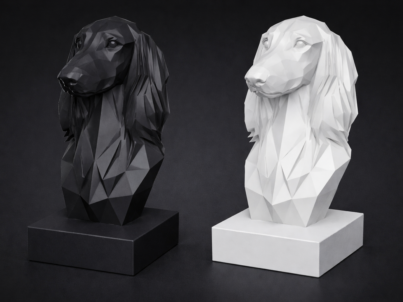 Geometric Bust - Afghan Hound