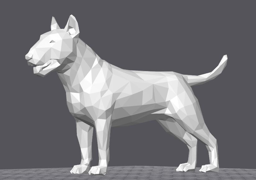 LOW POLY BULLTERRIER Pitbull Terrier