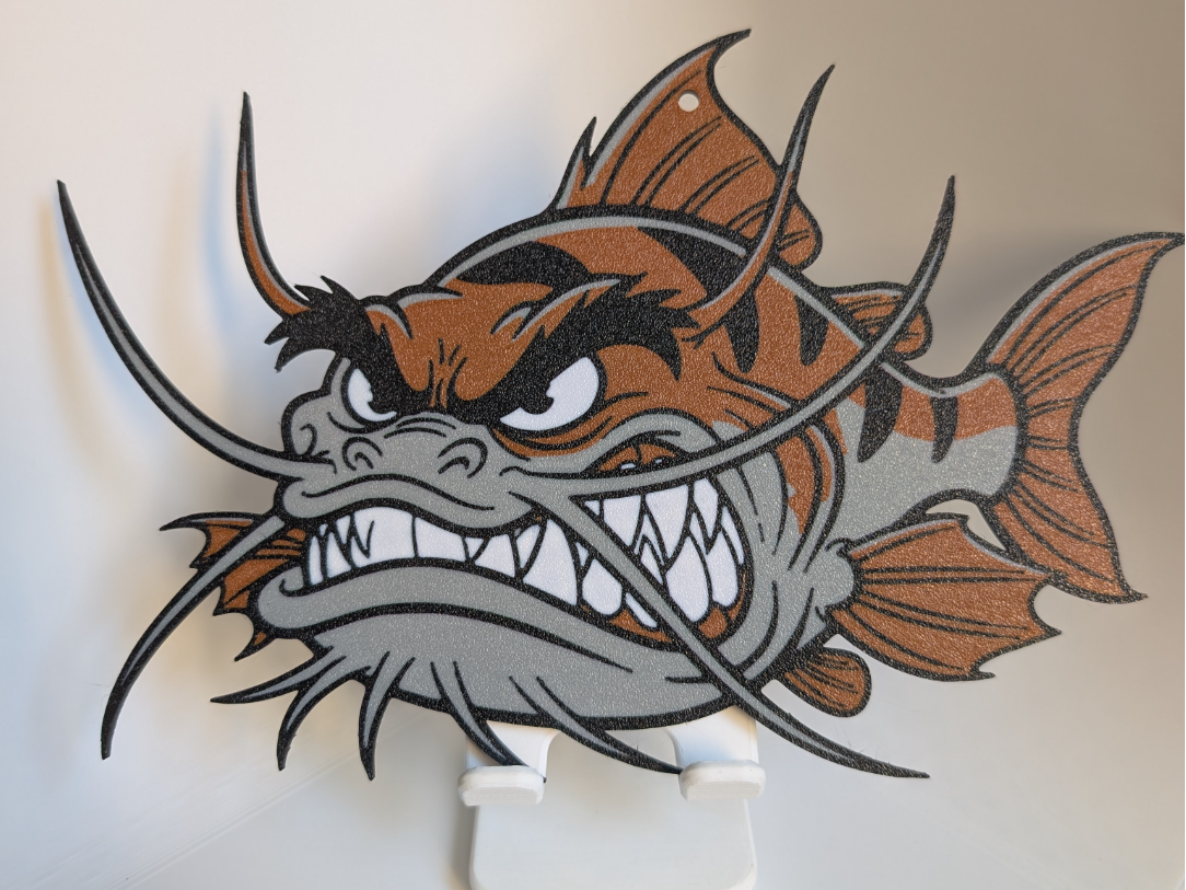 Grimmiger Cartoon Wels