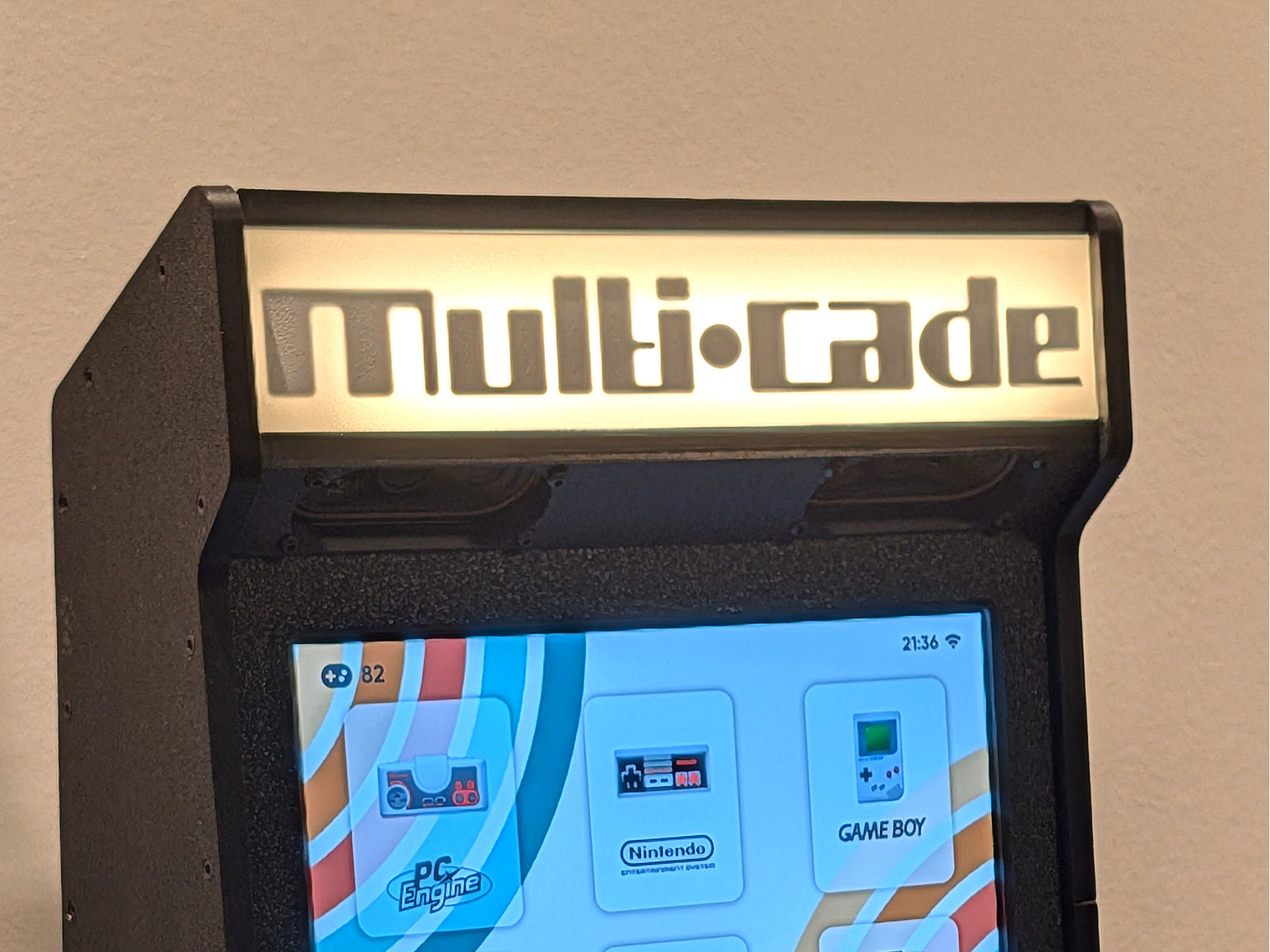Marquee for mini arcade cabinet - Light through