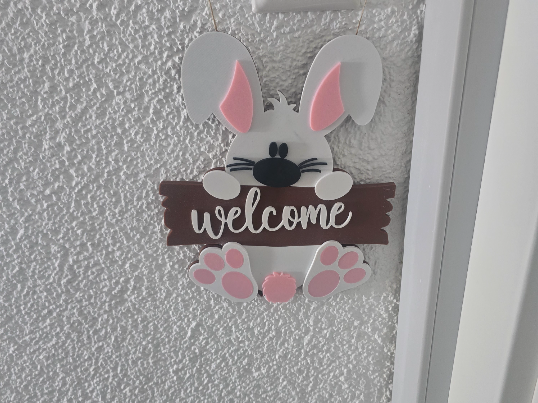 Süßes Oster-Türschild „Welcome Bunny“