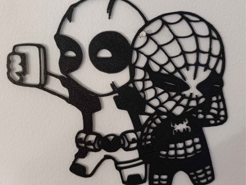 wallart decor deadpool selfie whit spiderman