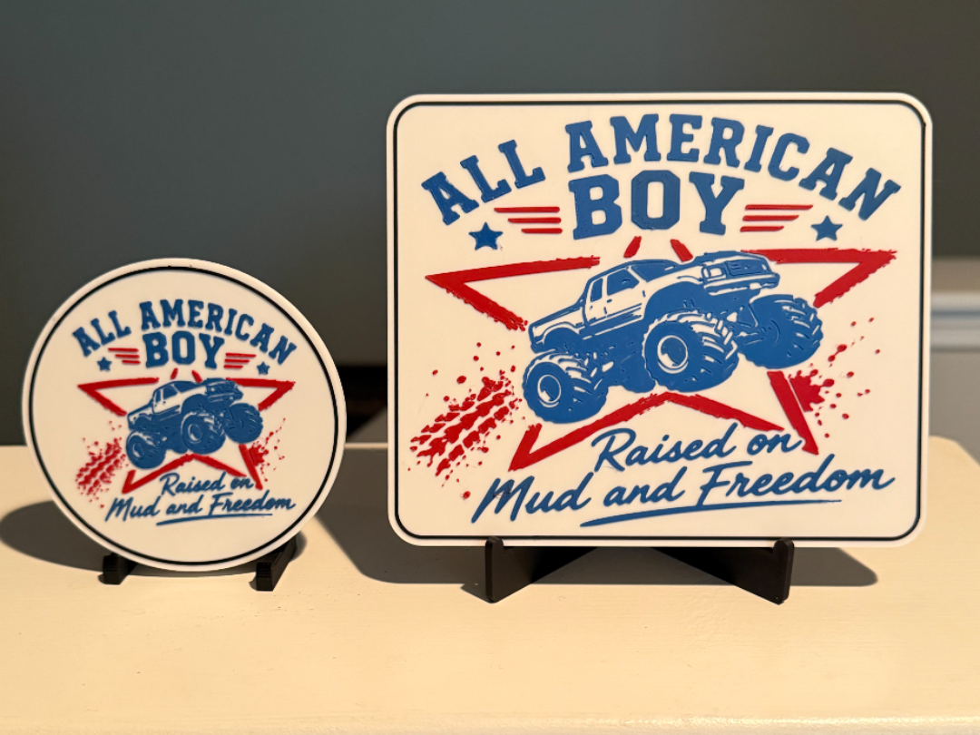 ALL AMERICAN BOY SIGN AND COASTER