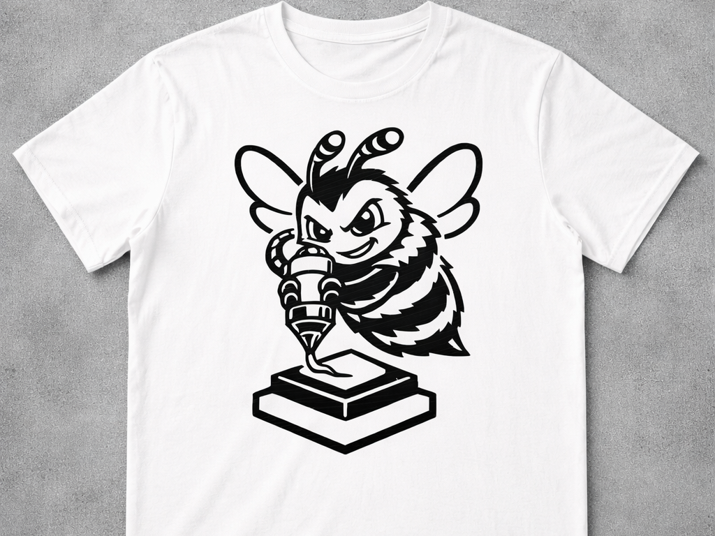 Freche Cartoon-Biene – 3D Druck-Tshirtaufdruck