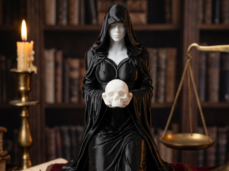 Gothic Lady mit Totenkopf
