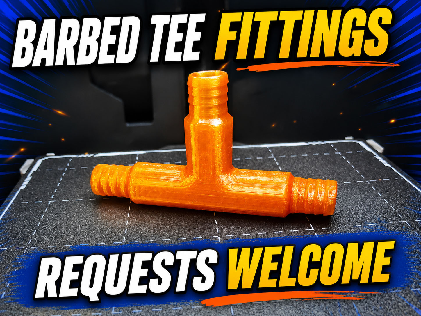 Hose Barbed Tee Fittings - 3/4" 1/4" Mix