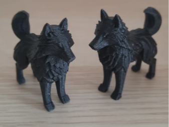 Standing wolf sculpture
