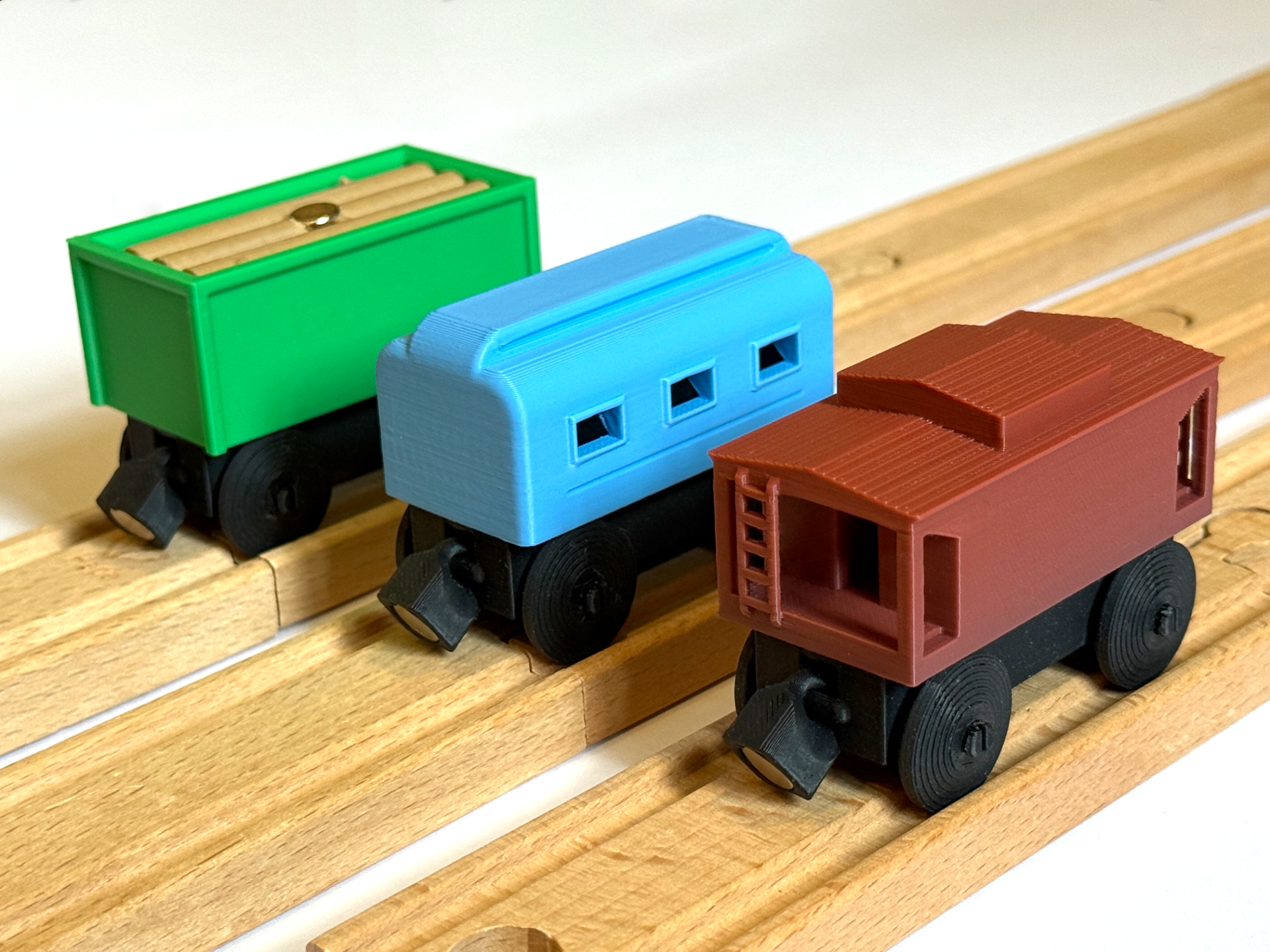 Magnetic Train Cars (Freight, Passenger, Caboose)
