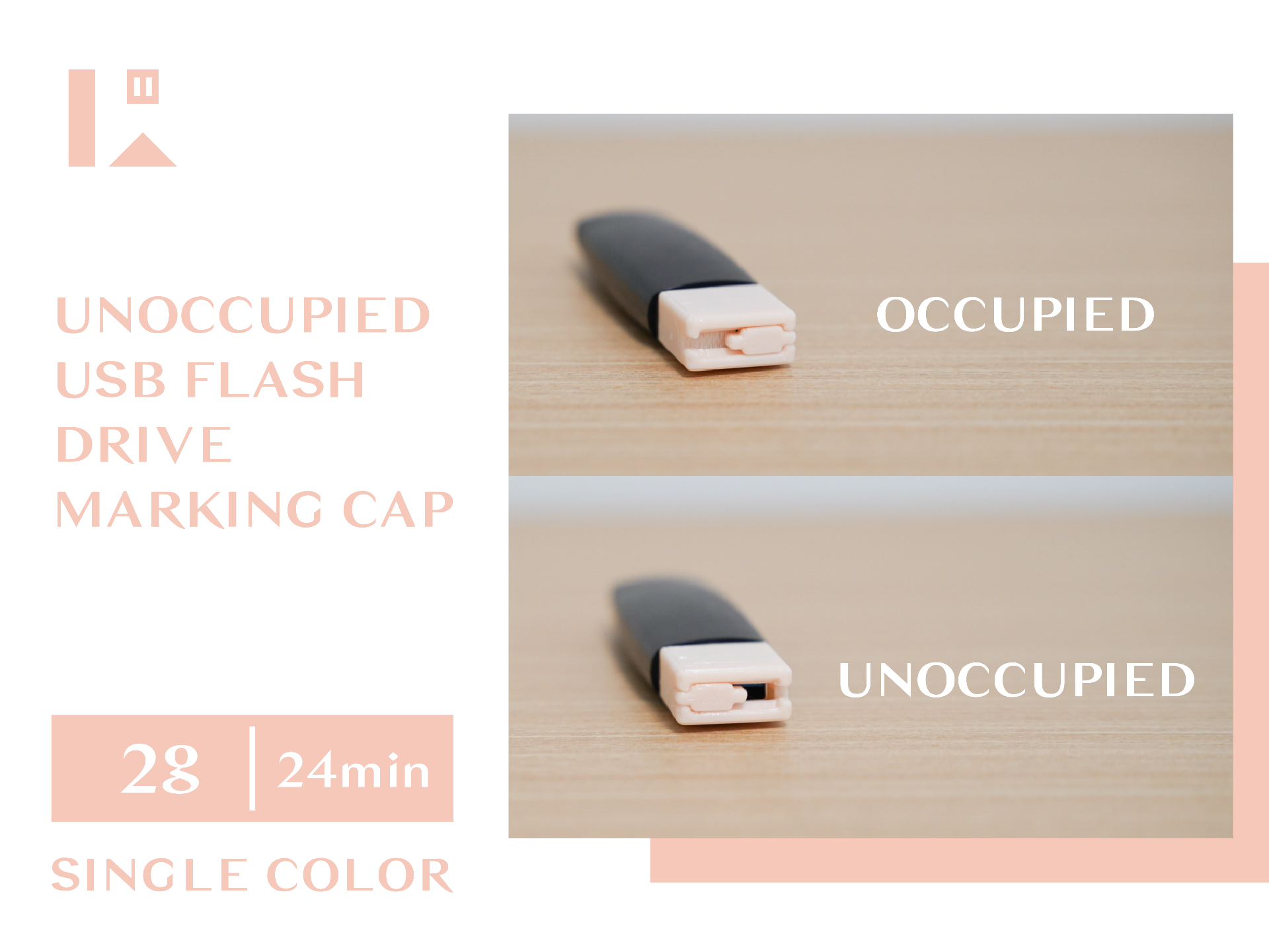 Unoccupied USB flash drive marking cap