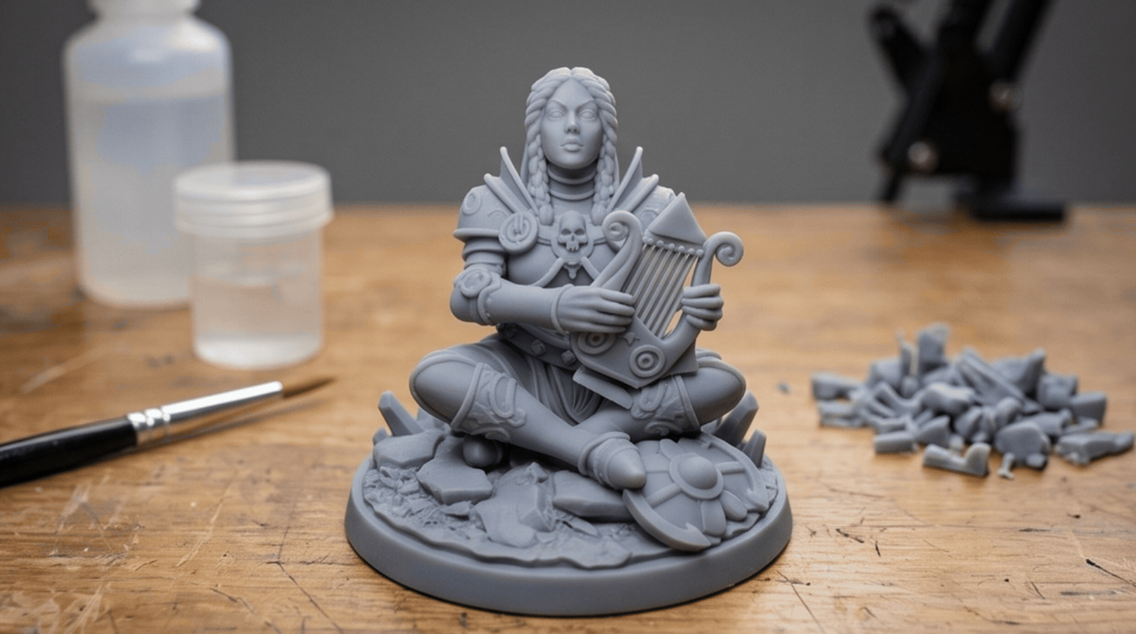 Cleric of the Lyre | RPG Resting Miniature
