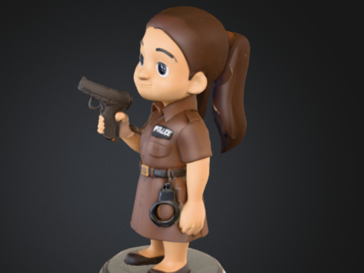 police girl with weapon